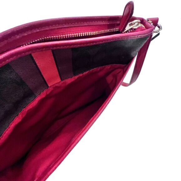 🎉SALE🎉 COACH Signature Varsity Stripe Crossbody Bag Brown Red PVC - Picture 13 of 16